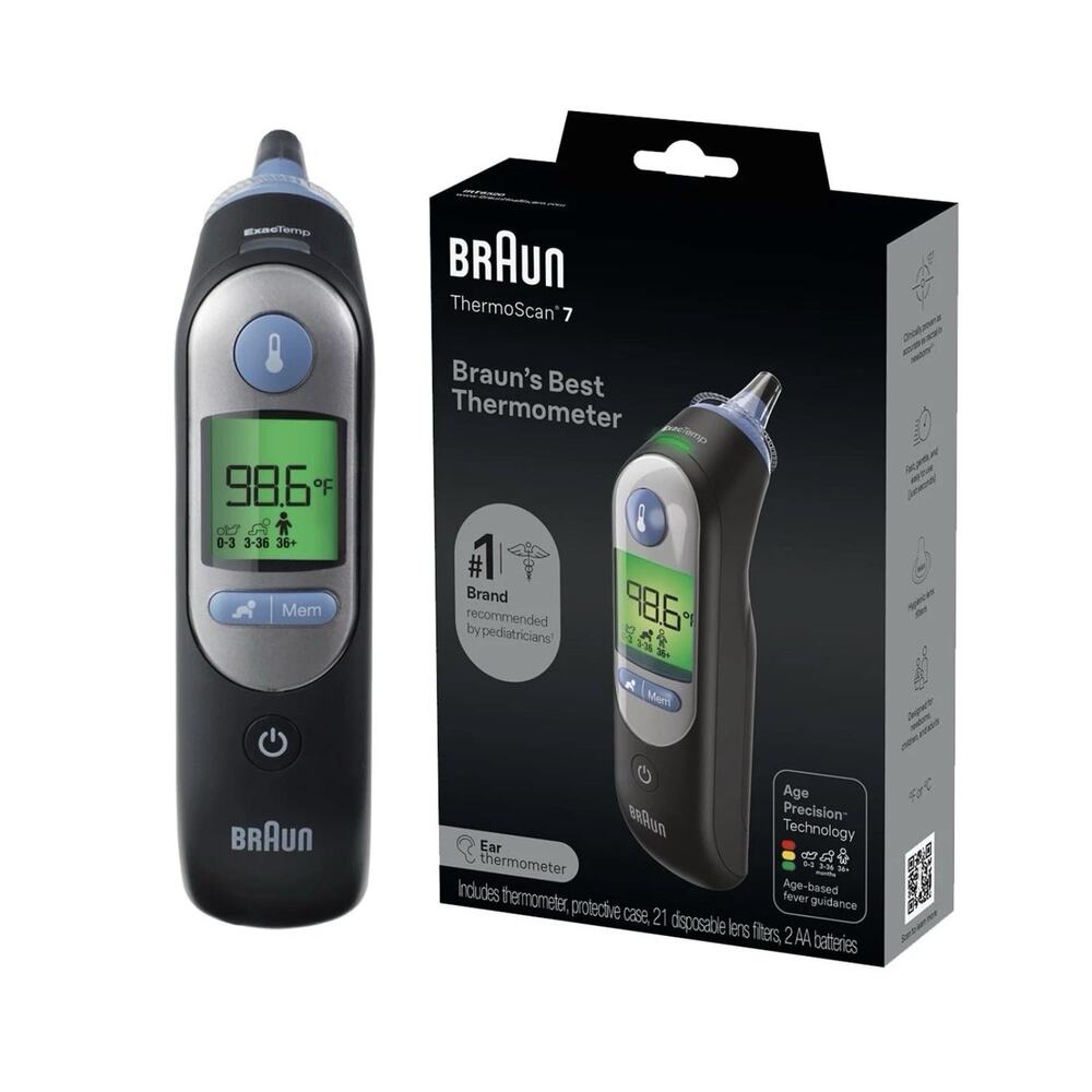 New Braun ThermoScan 7 Ear Thermometer IRT6520BUSV1 for Adults, Babies & Infants